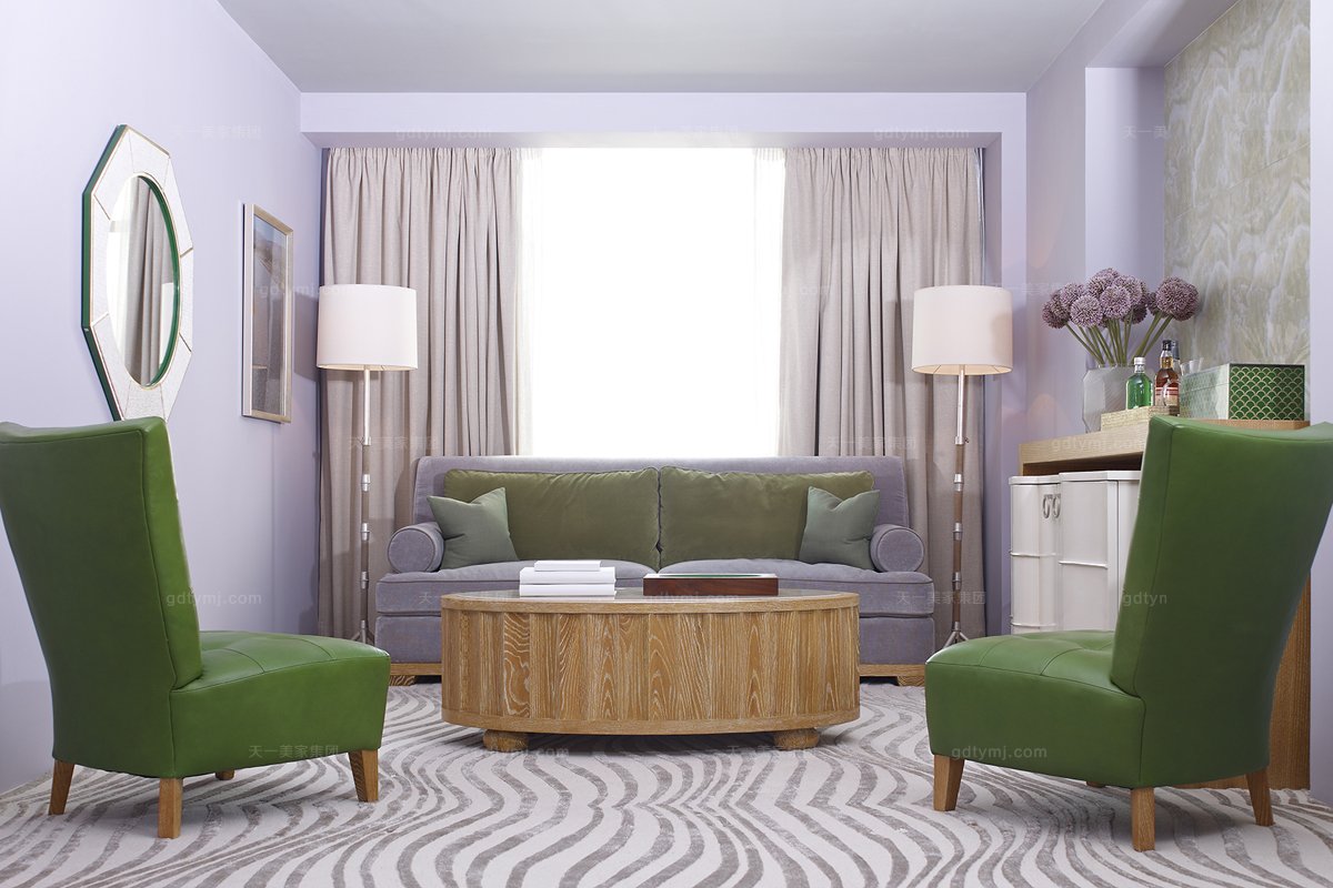 高端品牌美式原木色茶幾