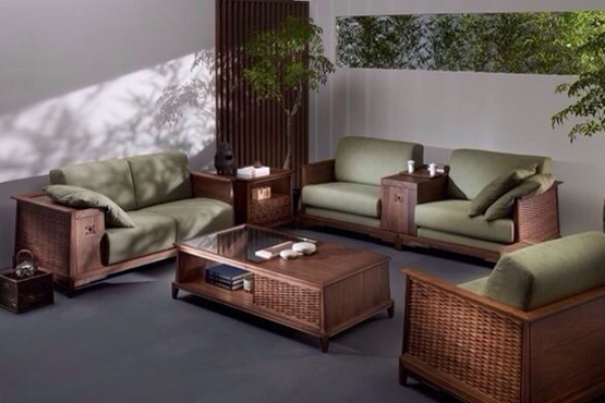 高端東南亞實木雙位沙發