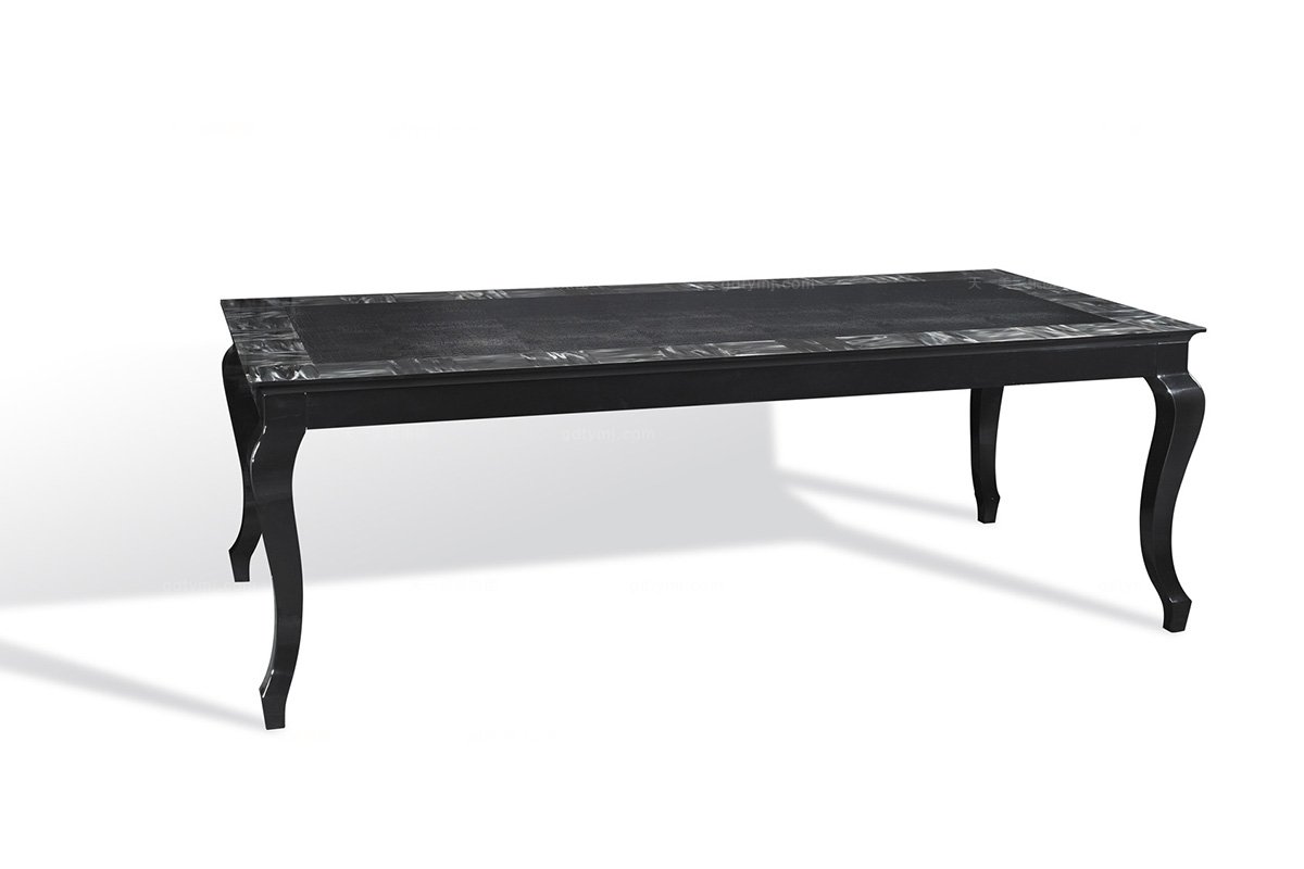 高端時尚后現代黑色鱷魚紋長餐臺