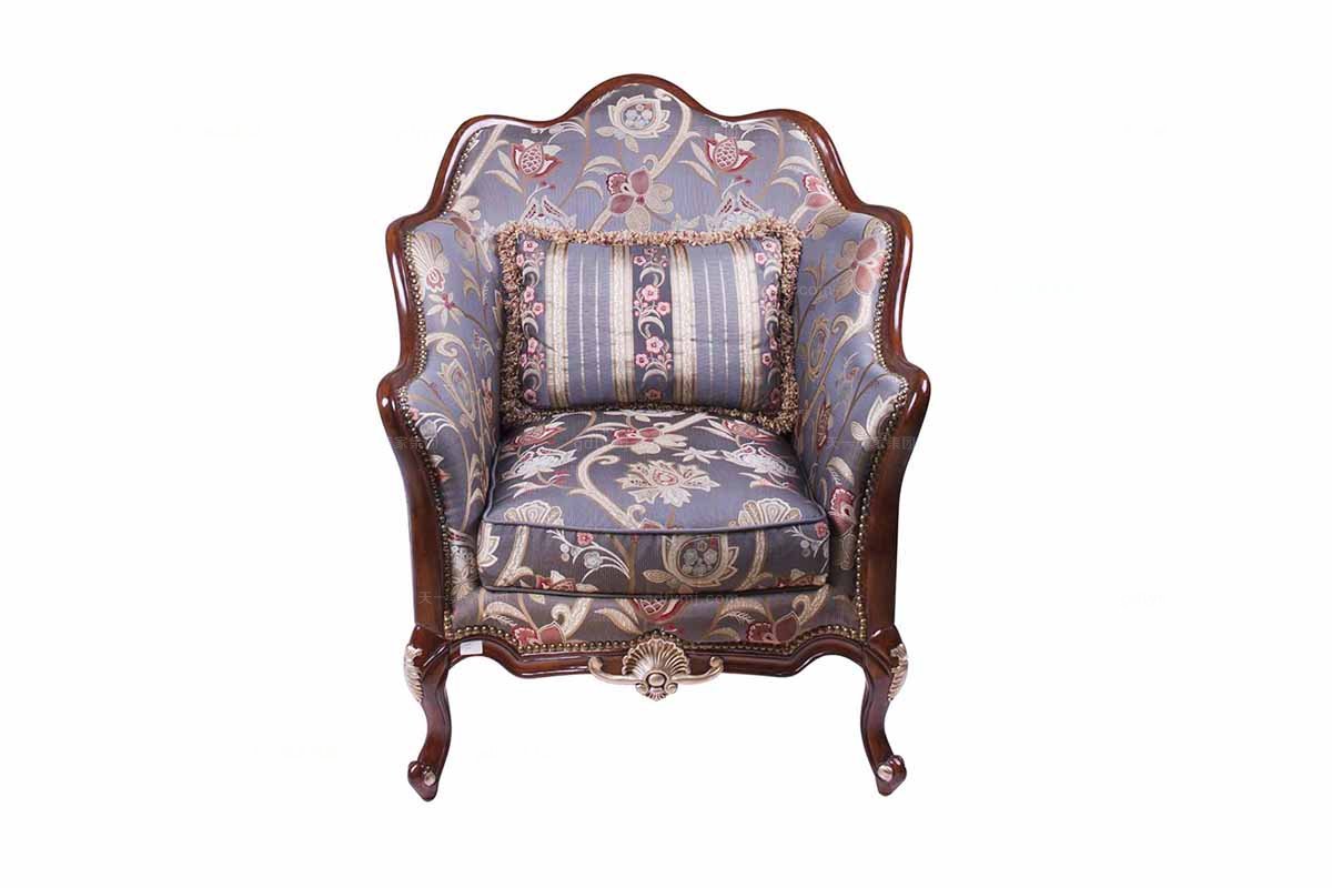 別墅會所美式花色布藝沙發