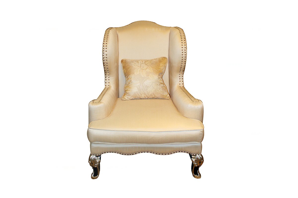 高端奢華新古典金色單人位沙發