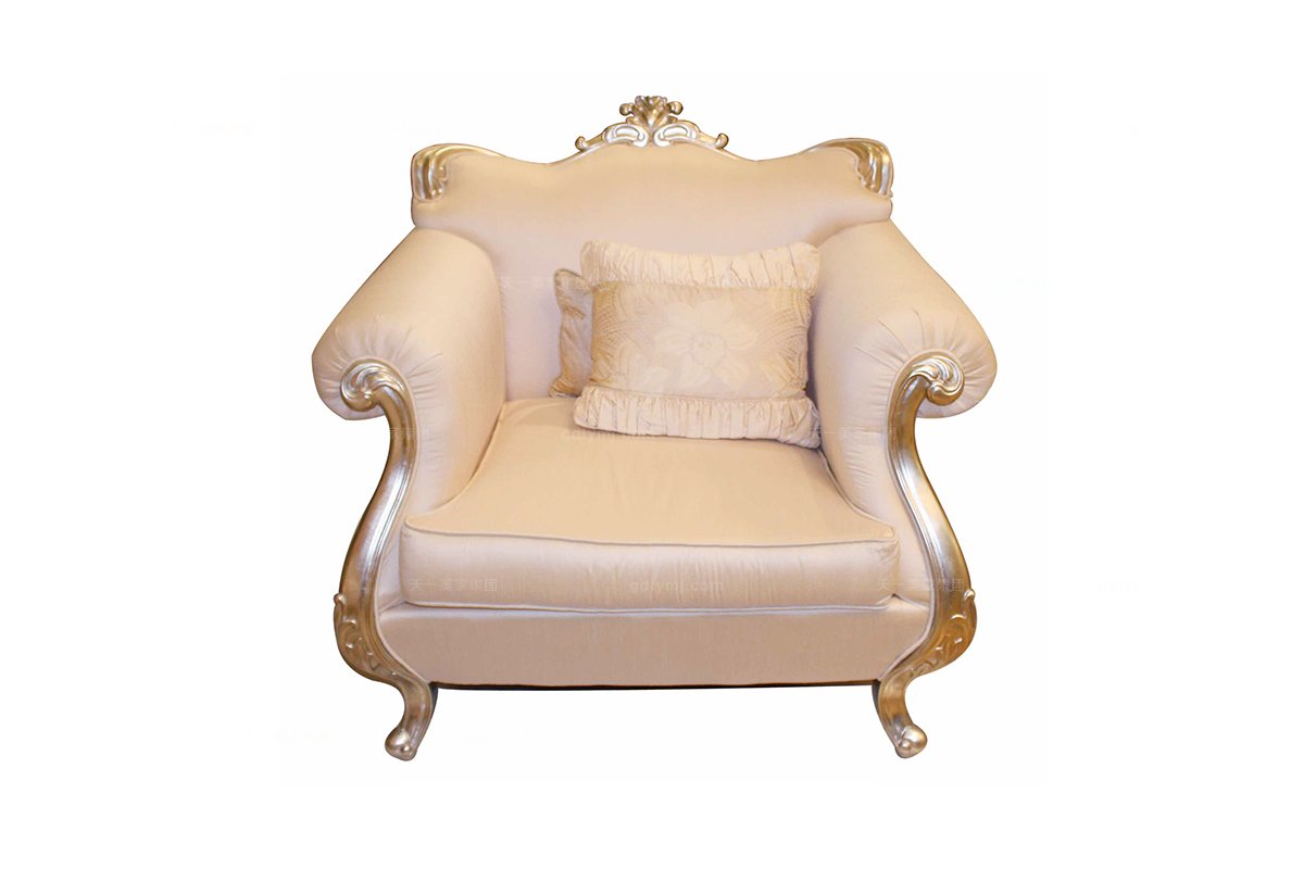 高端奢華新古典布藝單人沙發