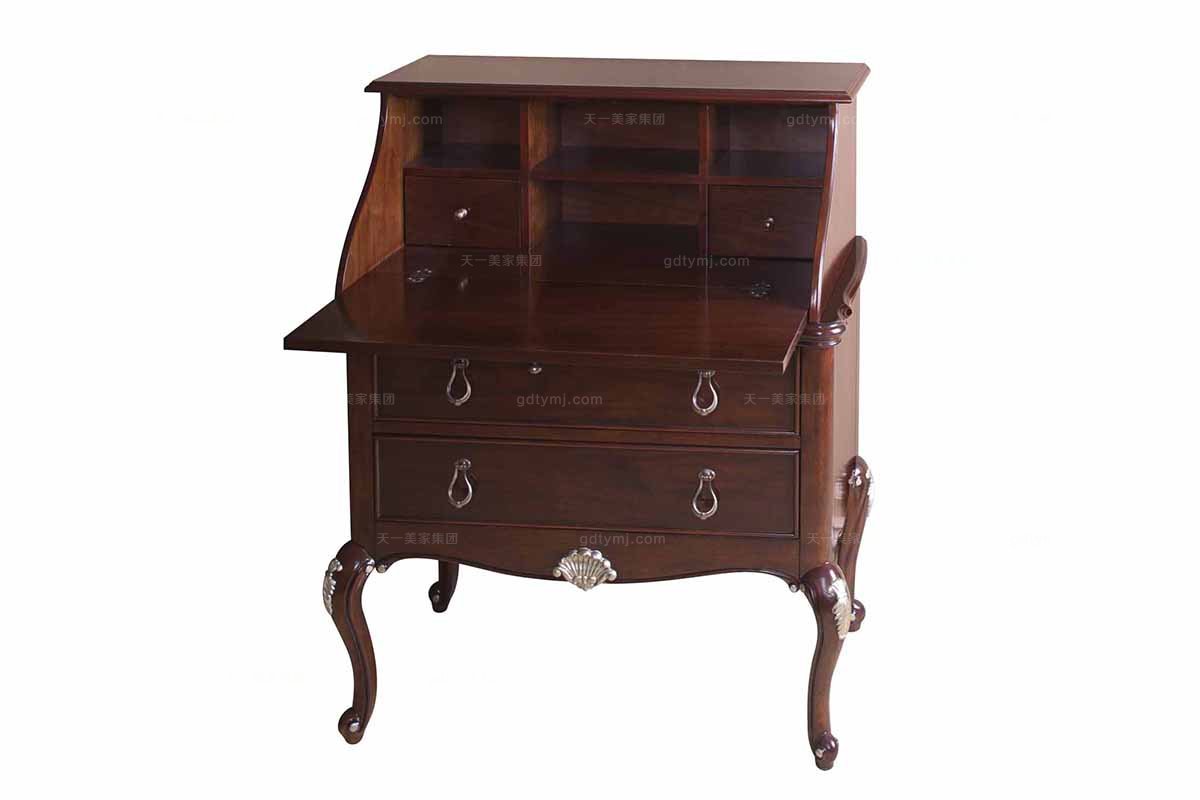 高端實(shí)木家具美式木色書(shū)桌