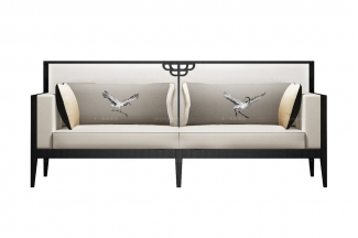 高端新中式斗拱長沙發