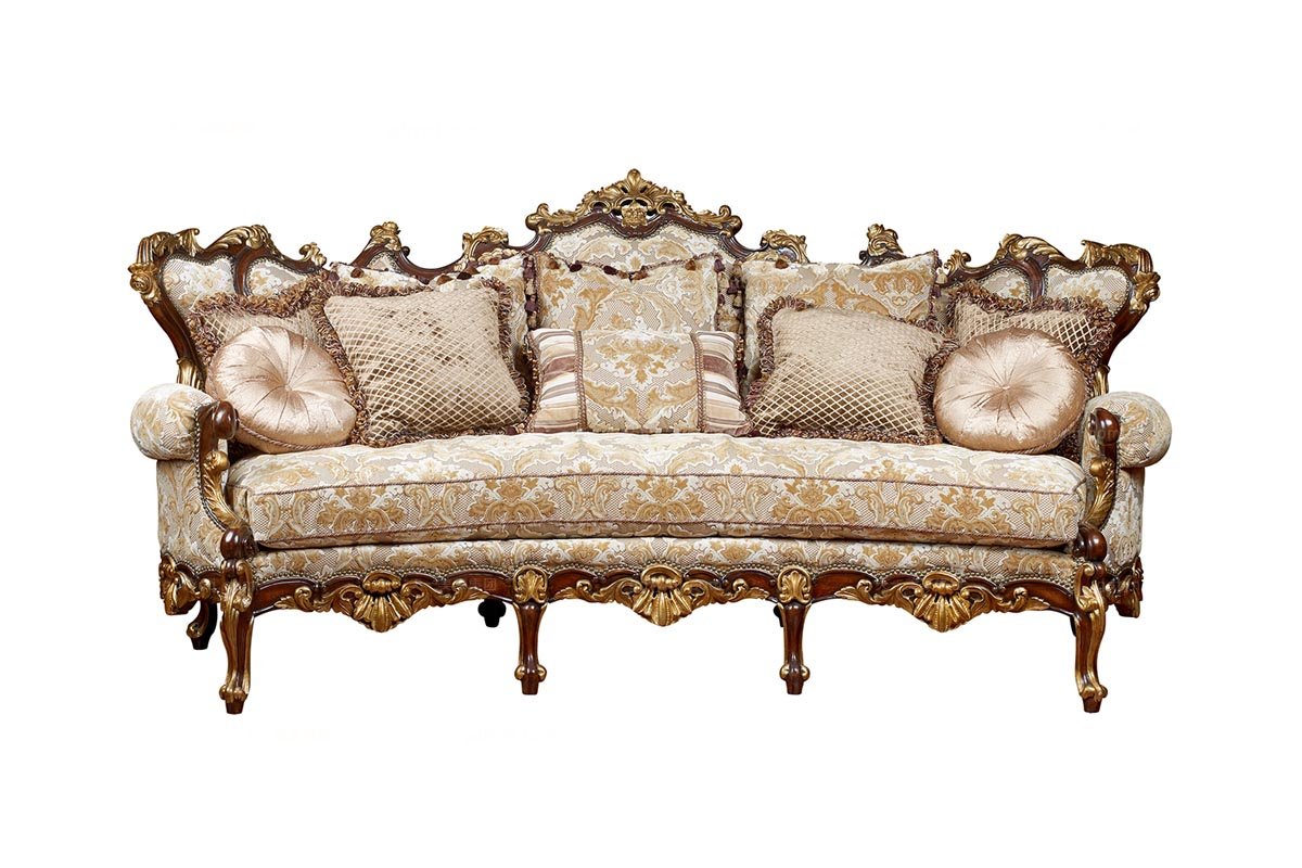 別墅會所美式精雕花三位沙發