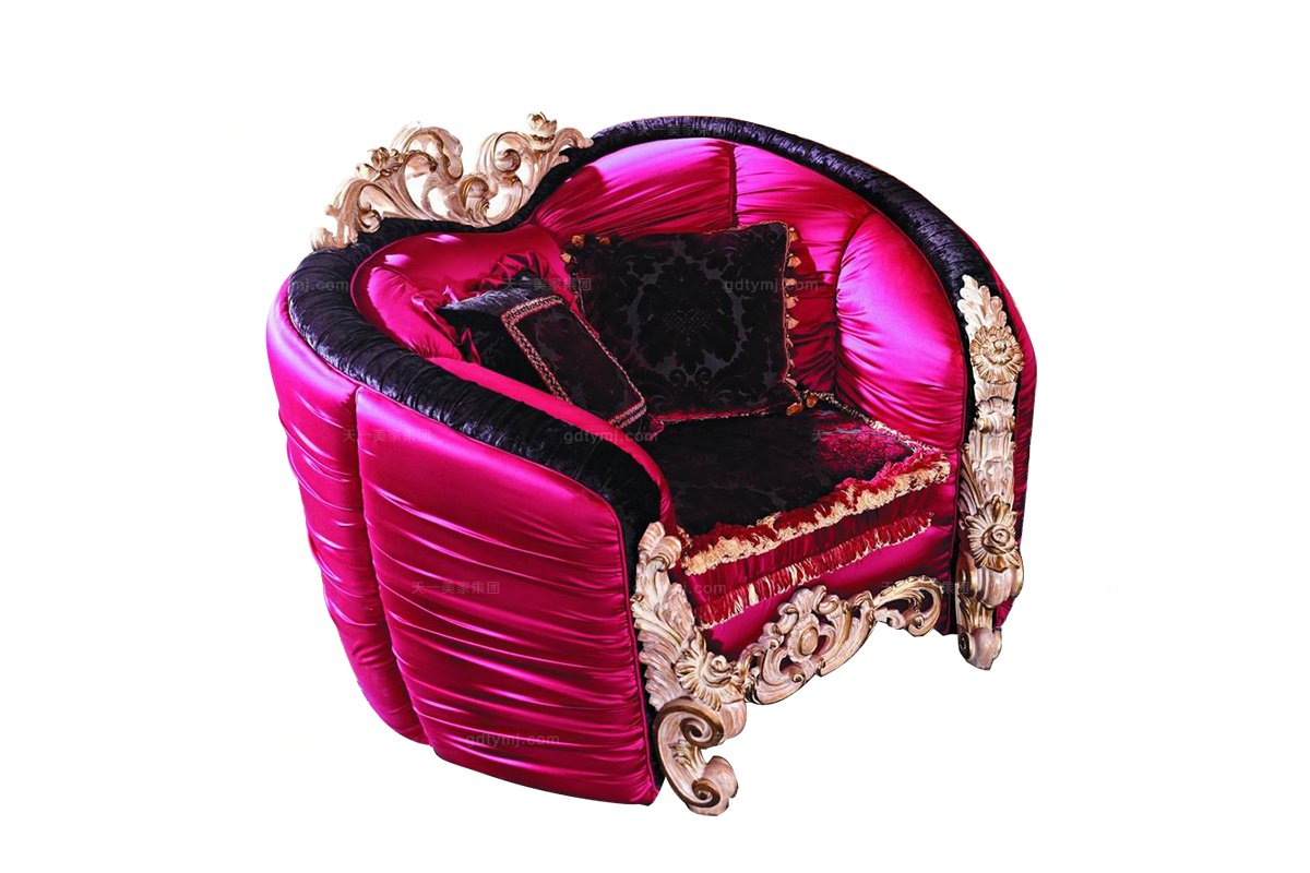 高端沙發歐式雕花紅色單位沙發