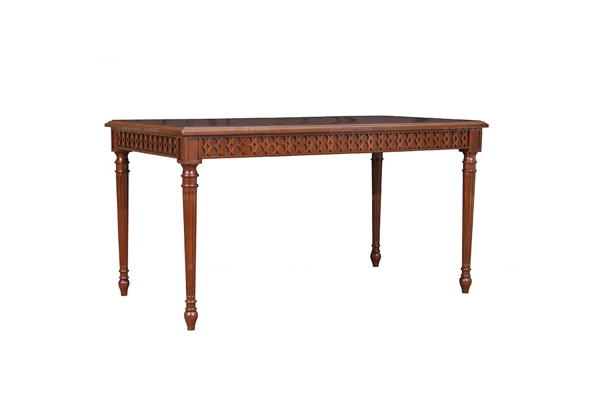 高端品牌別墅遵義會所家具現代新古典實木長餐臺