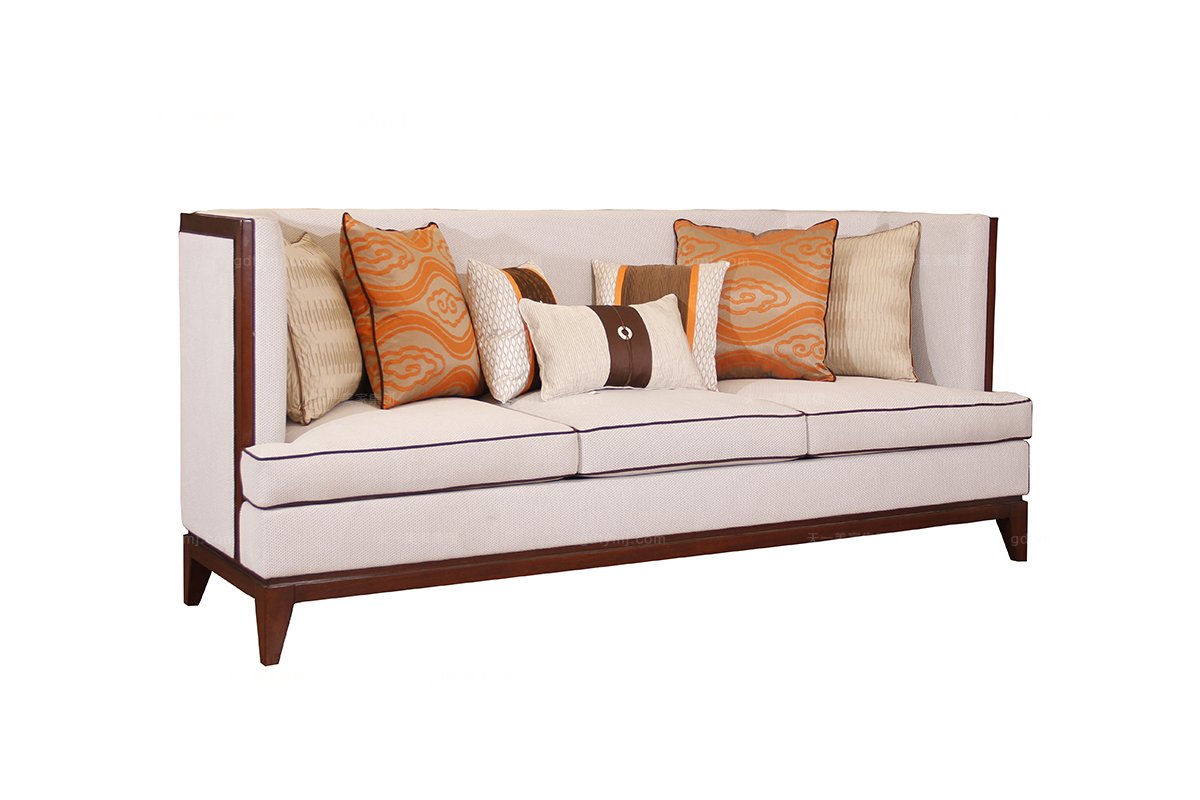 高端時尚簡約新古典淺色三位沙發