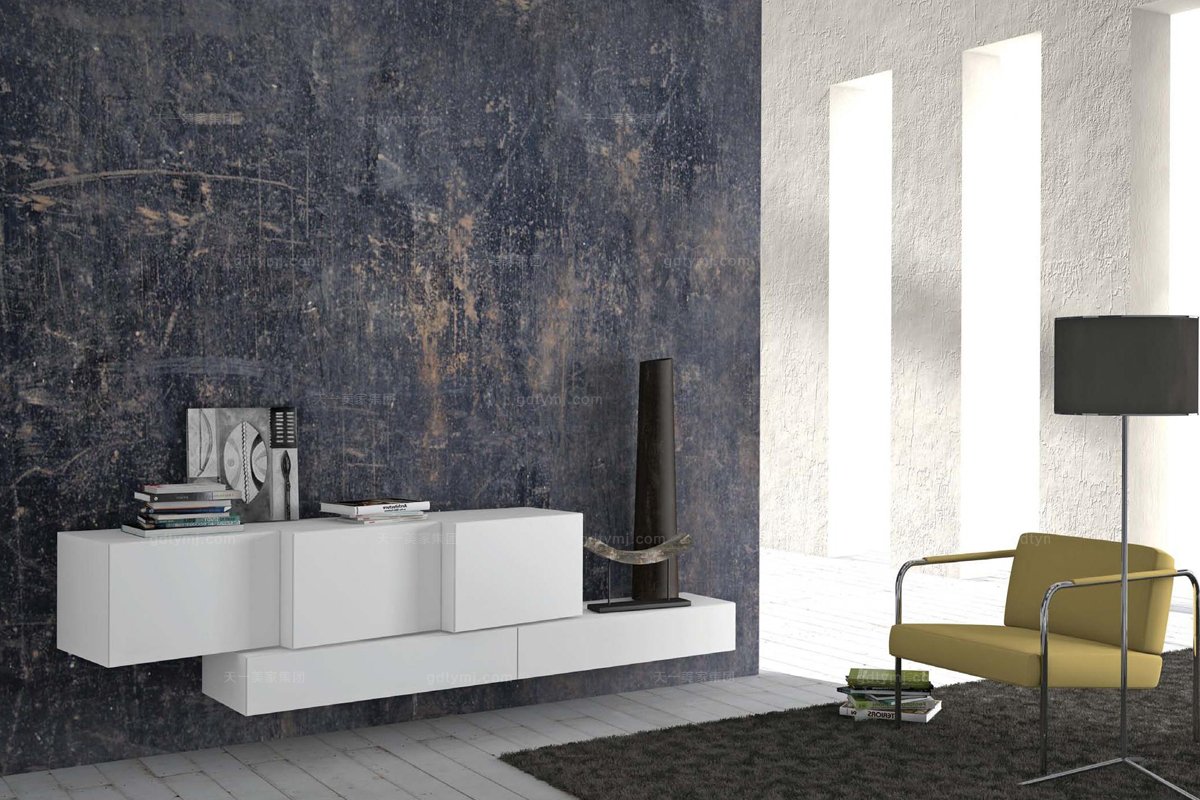 Presotto后現代時尚白色電視柜