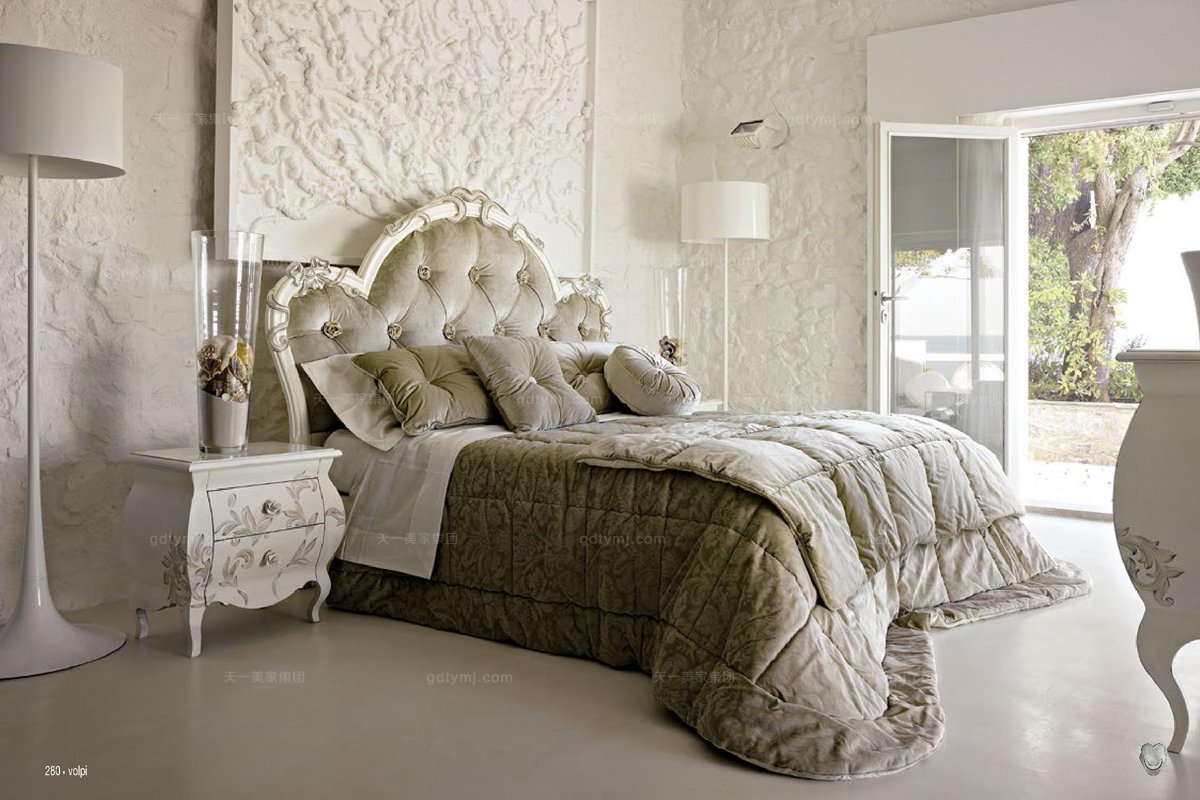 Volpi意大利進口法式高端品牌別墅會所布藝雙人床