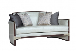 國內高端別墅家具品牌法式風格咖啡色二人位沙發(fā)