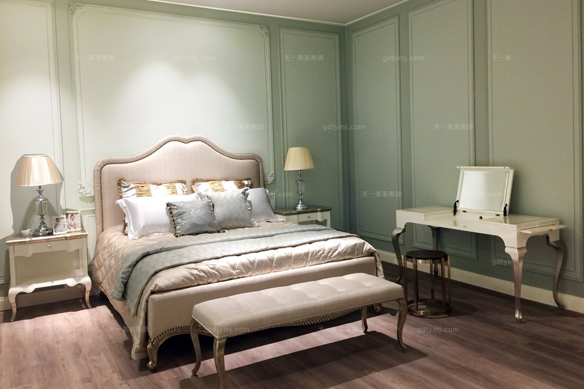 高端家俱品牌售樓處家具高端法式貝母漆梳妝臺