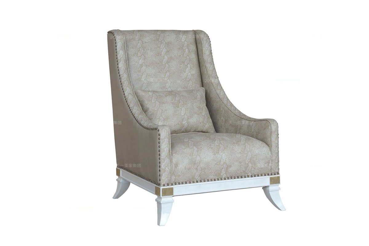 高端家俱樣板間家具樓盤家具法式貝母漆單人位沙發