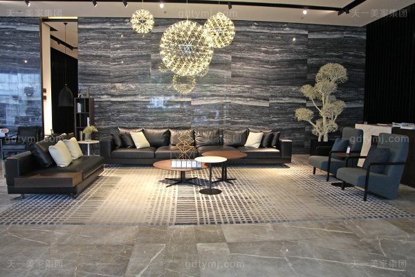 意式極簡奢家具現(xiàn)代客廳進口樺木茶幾真皮軟客廳包沙發(fā)組合