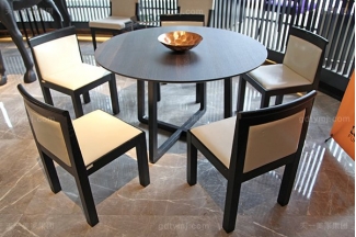 意大利簡奢風現代別墅家具客廳真皮實木餐桌椅組合