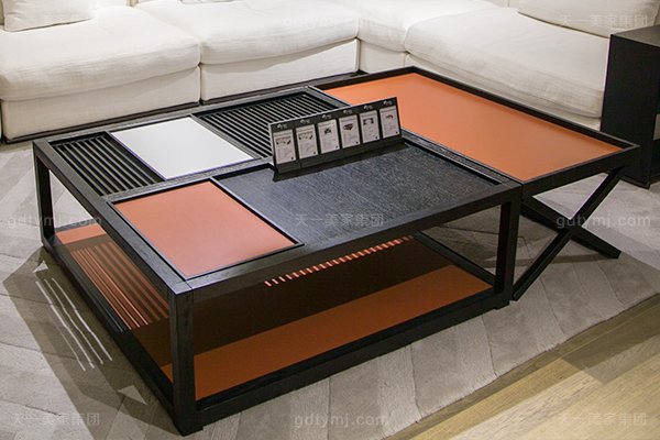 意式極簡奢華現代客廳沙發組合大方幾