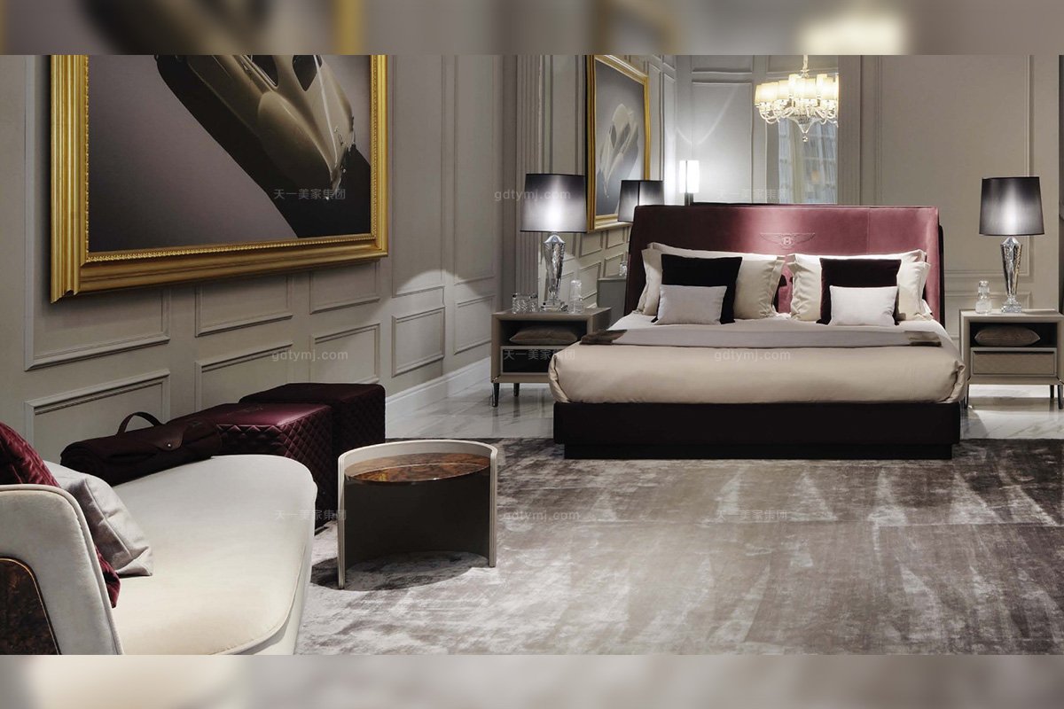 高端別墅豪宅家具品牌賓利后現代臥室雙人大床