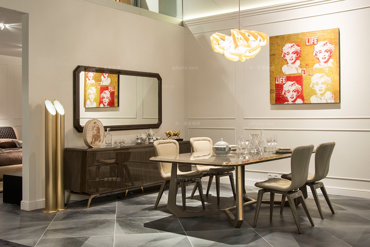 世界名貴豪華會所家具品牌蘭博基尼時尚輕奢后現代餐桌椅