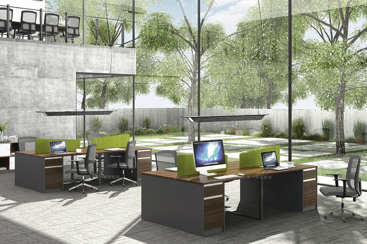 高端時尚辦公家具品牌銀行學校公司職員四人現代辦公桌椅組合系列