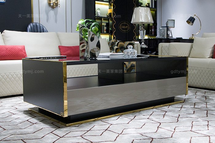 高端奢華別墅家具品牌輕奢后現代風真皮客廳沙發組合茶幾