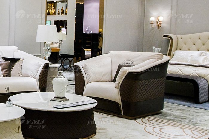 高端奢華家具別墅品牌輕奢后現代客廳真皮布藝沙發組合單位沙發