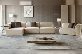 時尚輕奢家具意大利100%純進口別墅家具品牌客廳高彈海棉布藝轉角沙發系列！