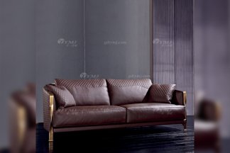 高端奢華意大利純進口家具品牌時尚輕奢五金真皮沙發系列！