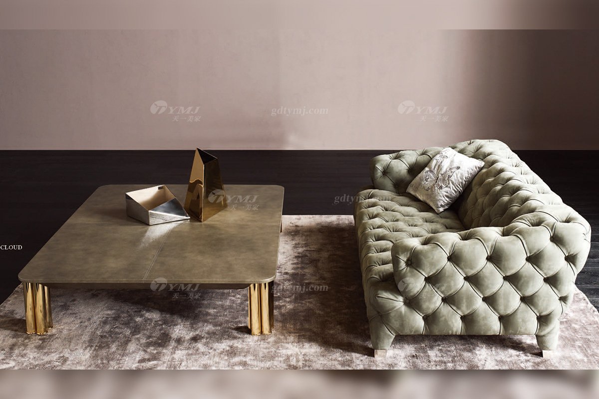 時尚輕奢別墅家具意大利純進口品牌創意拉扣高彈海棉沙發