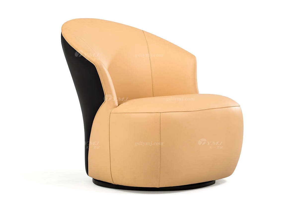 奢華豪宅別墅家具會所家具后現代客廳橙色真皮時尚輕奢沙發組合單位沙發