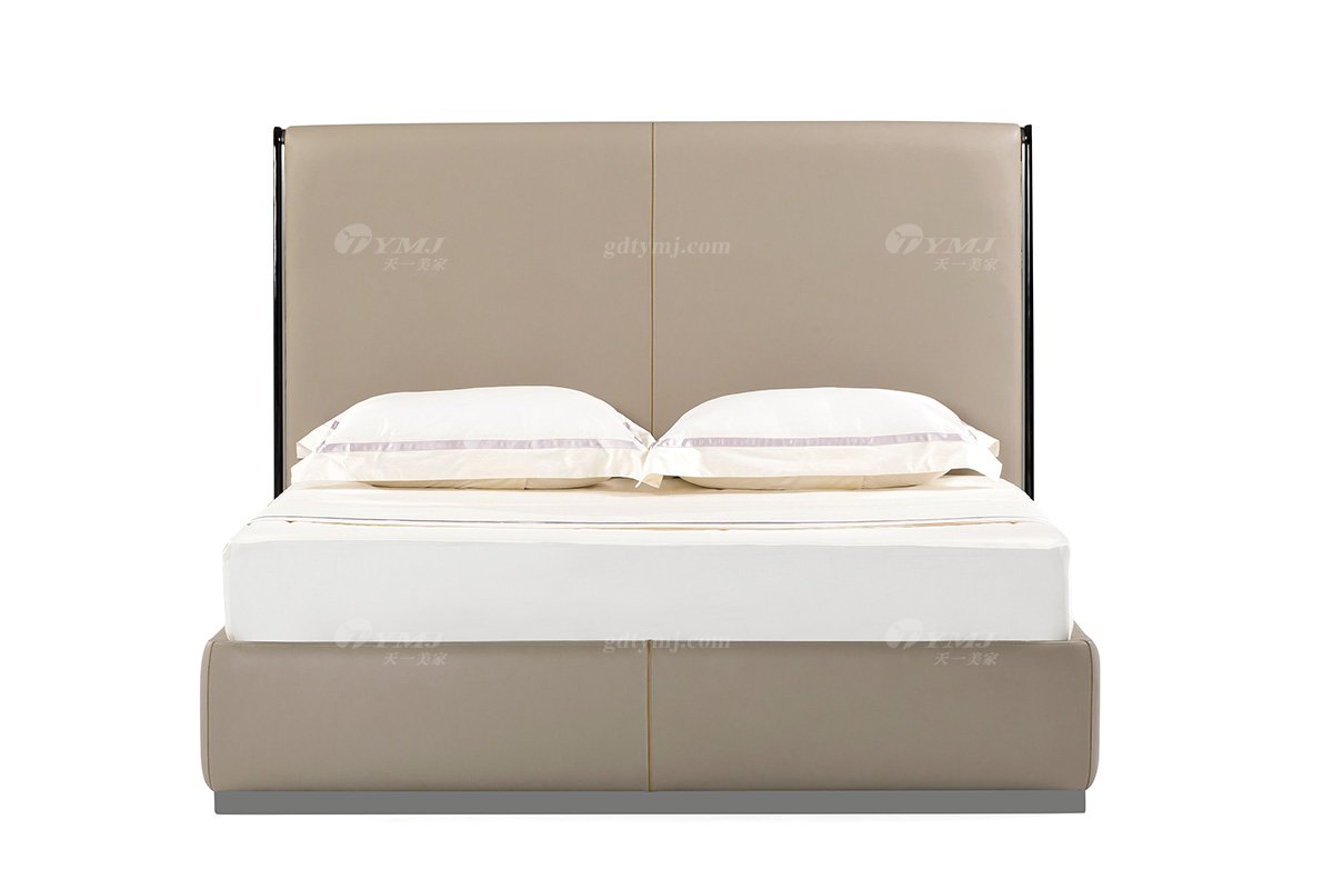 奢華別墅家具時尚奢華樣板間家具輕奢后現代臥室真皮雙人大床系列床