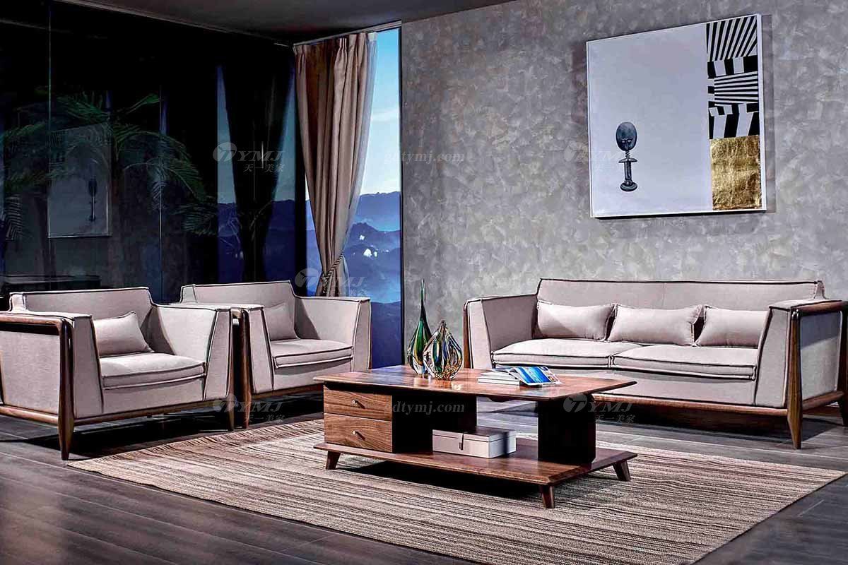 高端別墅會所家具品牌高檔樣板間家具輕奢新中式風格客廳家具黑胡桃實木優質