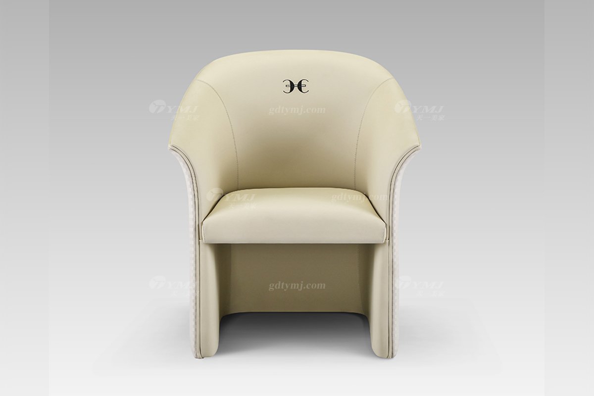 高端別墅會所家具現代輕奢時尚米黃色休閑椅