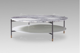 現代輕奢高級別墅家具品牌高級大理石大圓幾