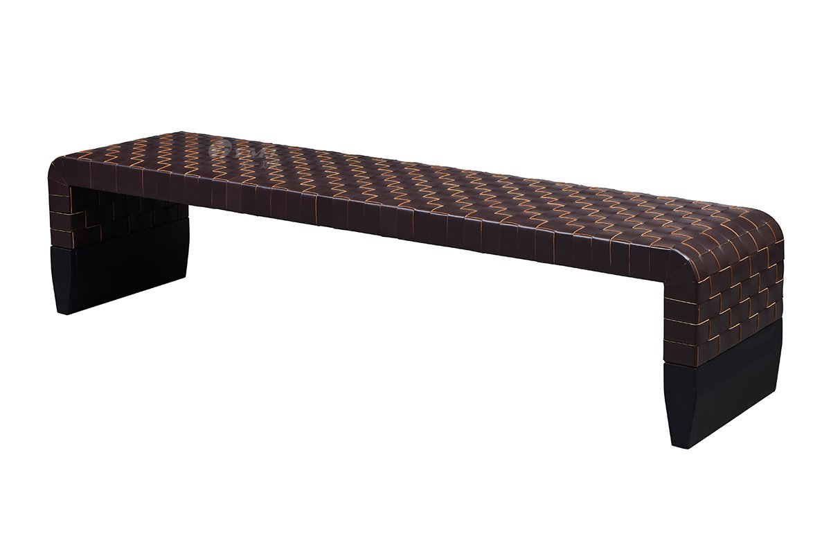 現代別墅家具品牌時尚輕奢臥室美國白蠟木床尾凳E-03床尾凳1