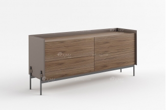 現代時尚輕奢高端別墅家具品牌餐廳北美黑胡桃實木餐邊柜