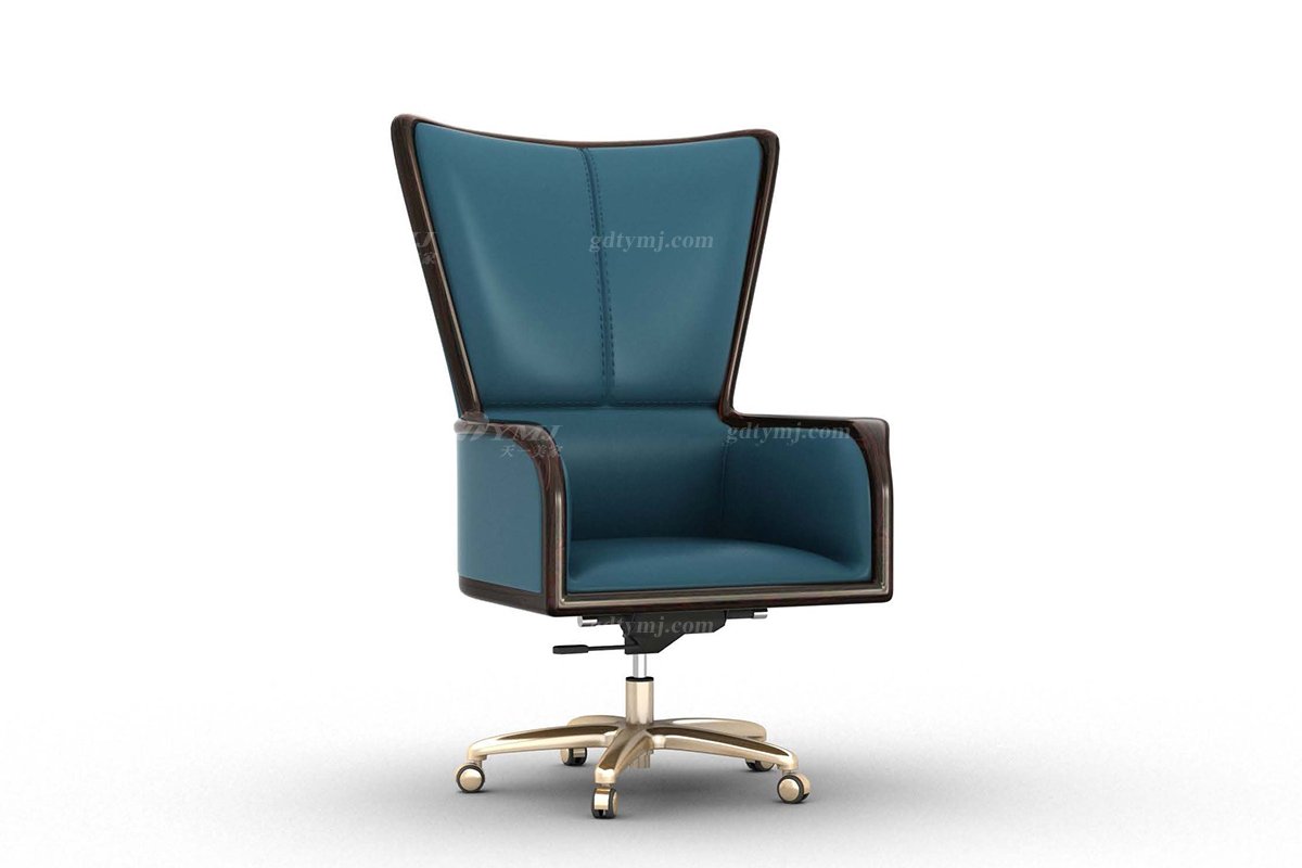 新中式家具風(fēng)格品牌別墅會所家具大氣高端進(jìn)口烏金木實(shí)木大班椅大班椅2