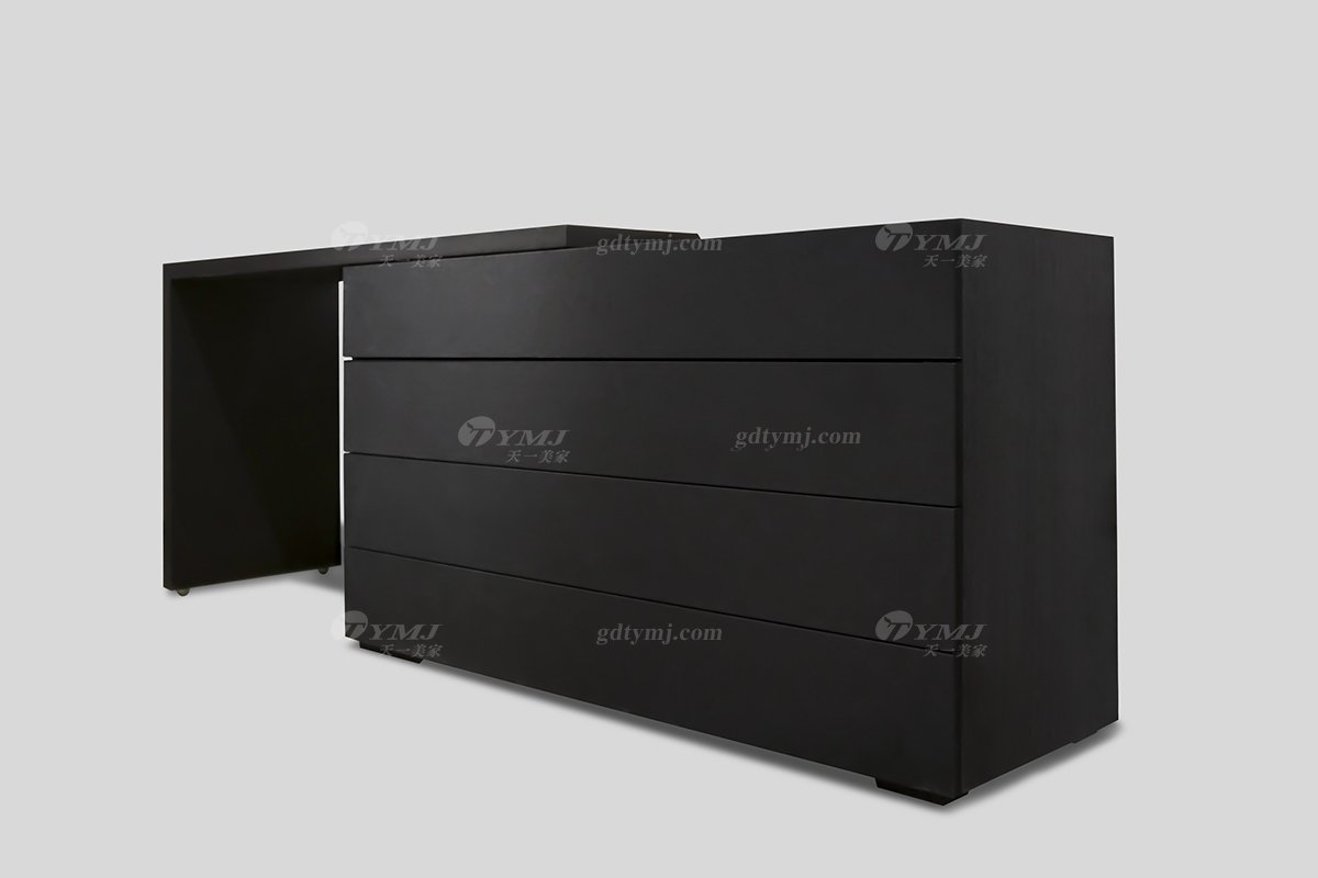 意式極簡風格高端別墅家具現(xiàn)代輕奢時尚客廳實木煙熏黑橡色邊柜LH1526邊柜1