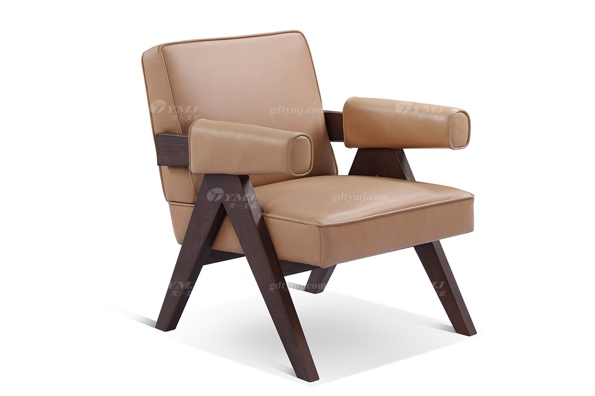 意式極簡風格高端別墅家具現代輕奢時尚客廳實木休閑椅LC1903-16休閑椅1