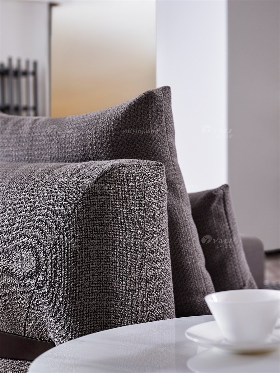 意式極簡風格高端別墅家具品牌現代輕奢簡約時尚客廳舒適布藝組合沙發LS1705組合沙發細節