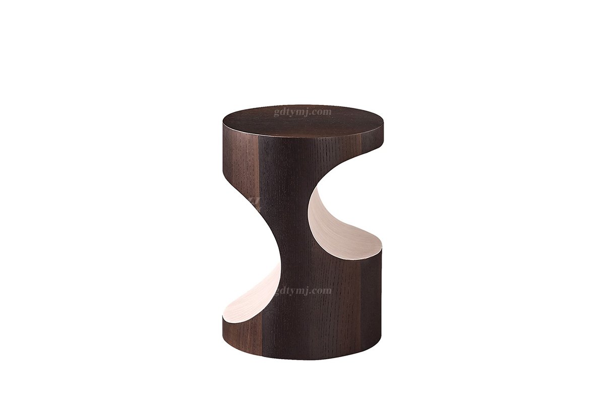 意式極簡風格高端別墅會所家具品牌現代輕奢客廳煙薰+白楓木茶幾LT1710-3小茶幾