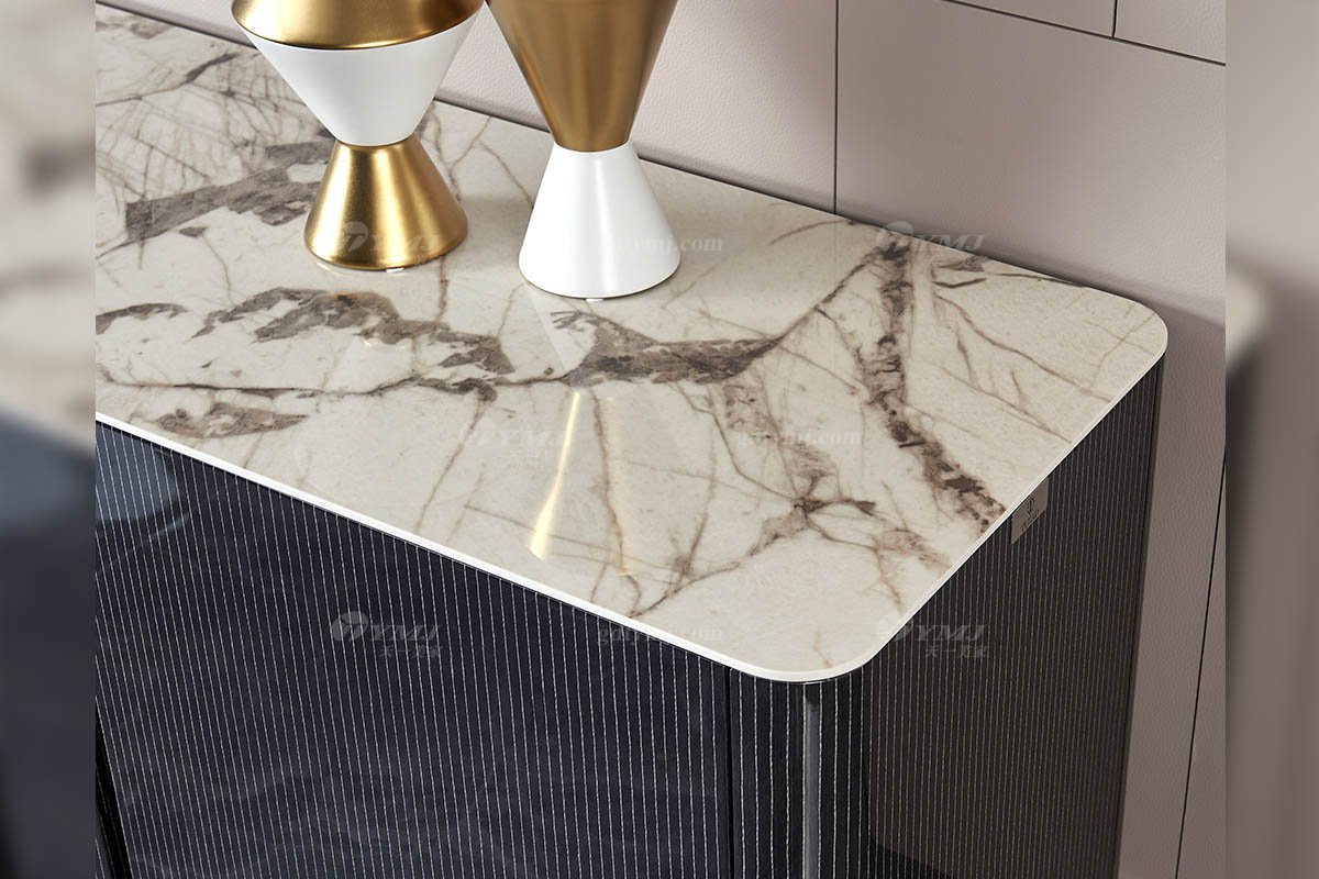 高端別墅豪宅家具星級酒店家具品牌后現代輕奢風格客廳時尚大理石面+黑檀+金屬電視柜TK601-220電視柜3