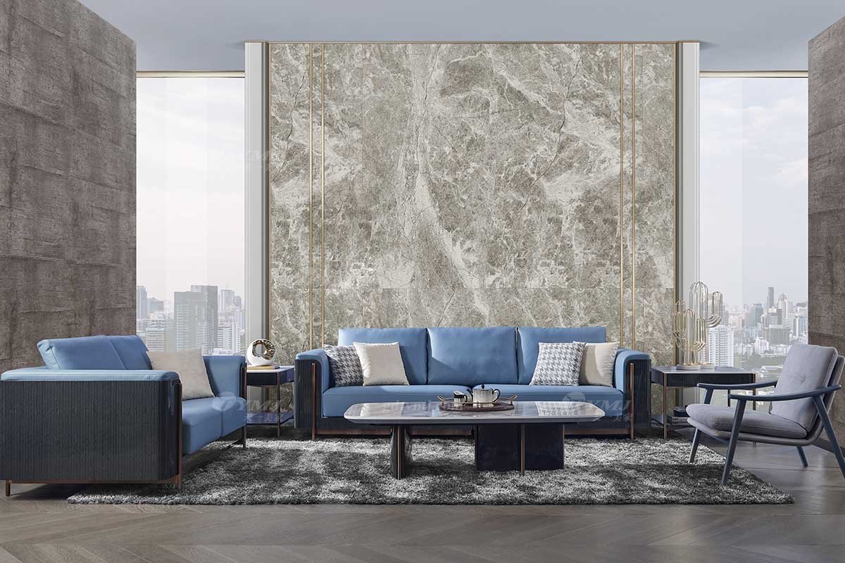 后現代輕奢風格家具高端會所別墅品牌家具時尚客廳大理石面+黑檀角幾TK760-2角幾場景