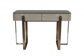 輕奢后現代風格家具高端會所別墅品牌家具時尚臥室樹瘤+玫瑰金屬梳妝臺