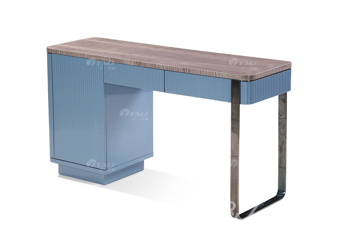 輕奢后現代風格家具高端會所別墅品牌家具臥室大氣藍色梳妝臺