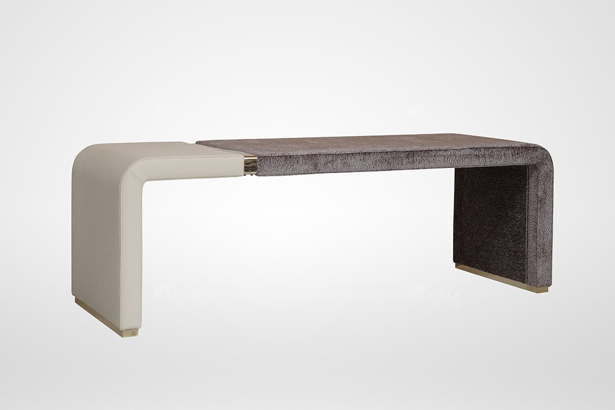 簡美輕奢風(fēng)格家具高端別墅會所家具品牌臥室時(shí)尚床尾凳5233-06床尾凳1