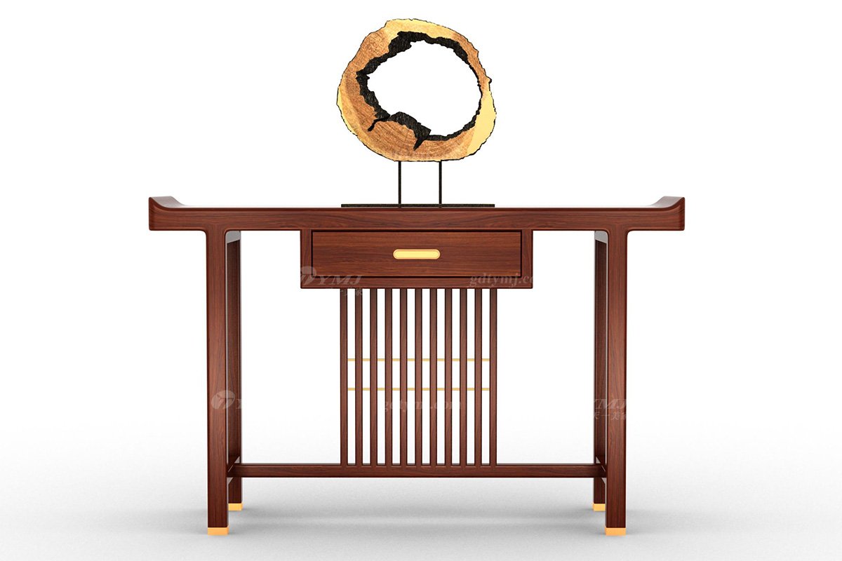 新中式辦公家具風(fēng)格高端品牌家具簡約時尚大氣實木安哥拉紫檀玄關(guān)柜悟景玄關(guān)柜