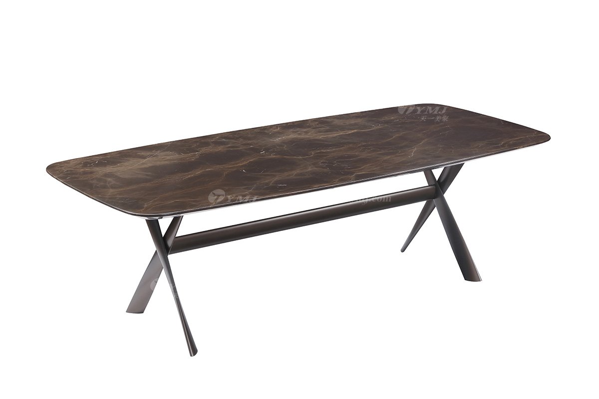 意式極簡風格高端別墅會所家具品牌現代簡約時尚餐廳大理石餐桌DT1906-20餐臺