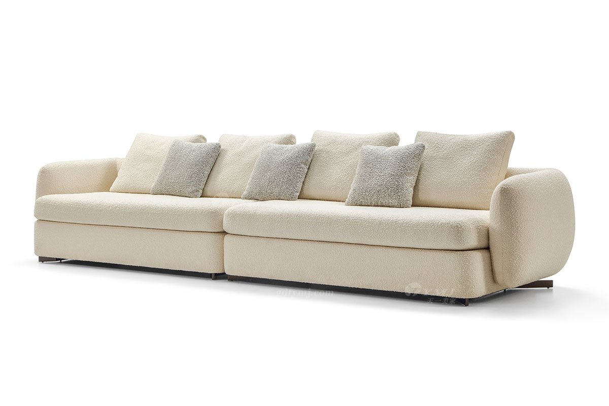 極簡風(fēng)格意式品牌高端別墅會所家具簡約設(shè)計(jì)師四位沙發(fā)LS1908-21+22多位沙發(fā)