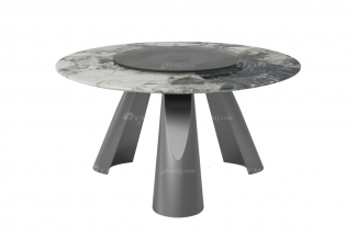 極簡風格家具品牌高端別墅會所簡約現代大理石圓餐桌