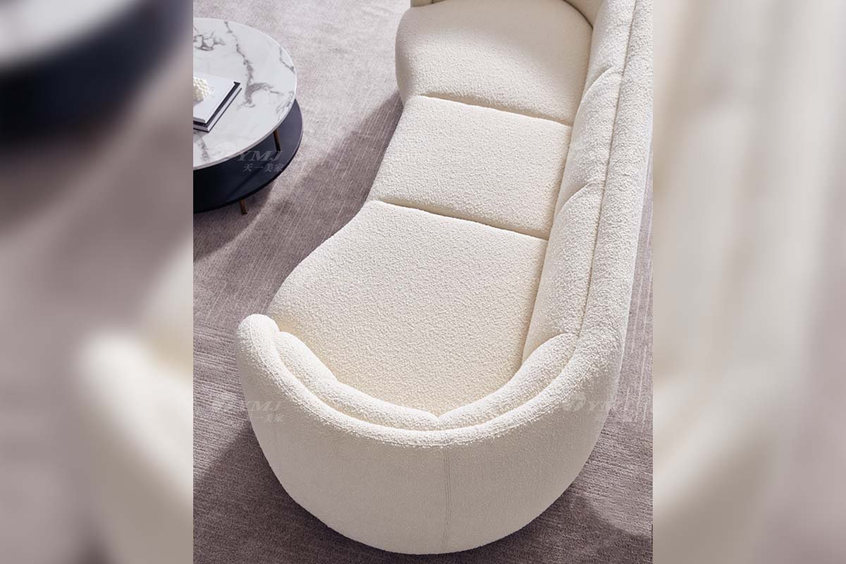 極簡風格家具高端別墅會所大宅時尚創意實木白色布藝扶手四位沙發WD713沙發